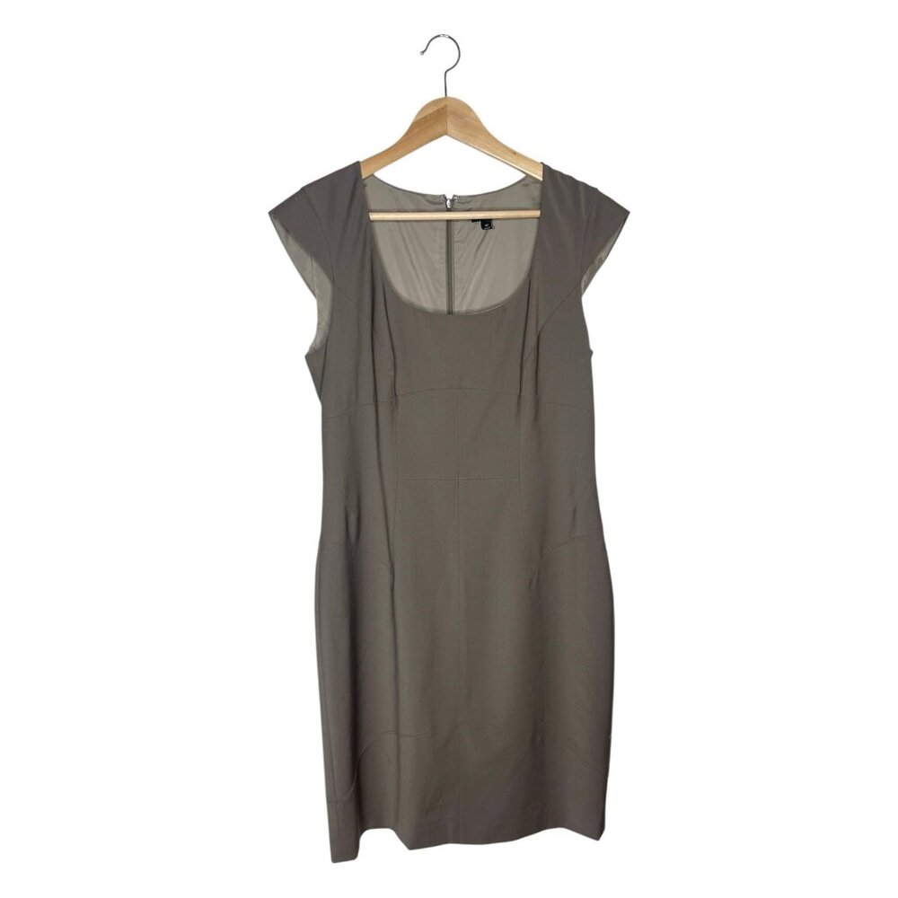 Ann Taylor Scoop Neck Cap Sleeve Dress Size 10 Wool Spandex Lined